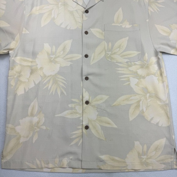 Tommy Bahama Hawaiian Shirt Mens Large Floral Aloha 100% Silk Short Sleeve - Picture 3 of 8